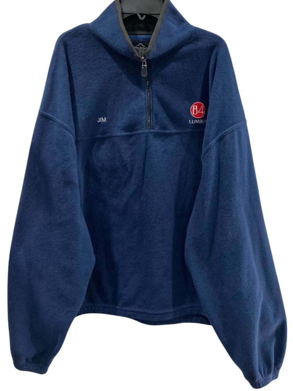 84 Lumber 1/4 Zip Fleece size 5XL Pullover Sweatshirt Embroidered Logo Name Jim